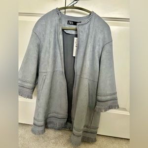 Zara Suede Blazer Small NWT
